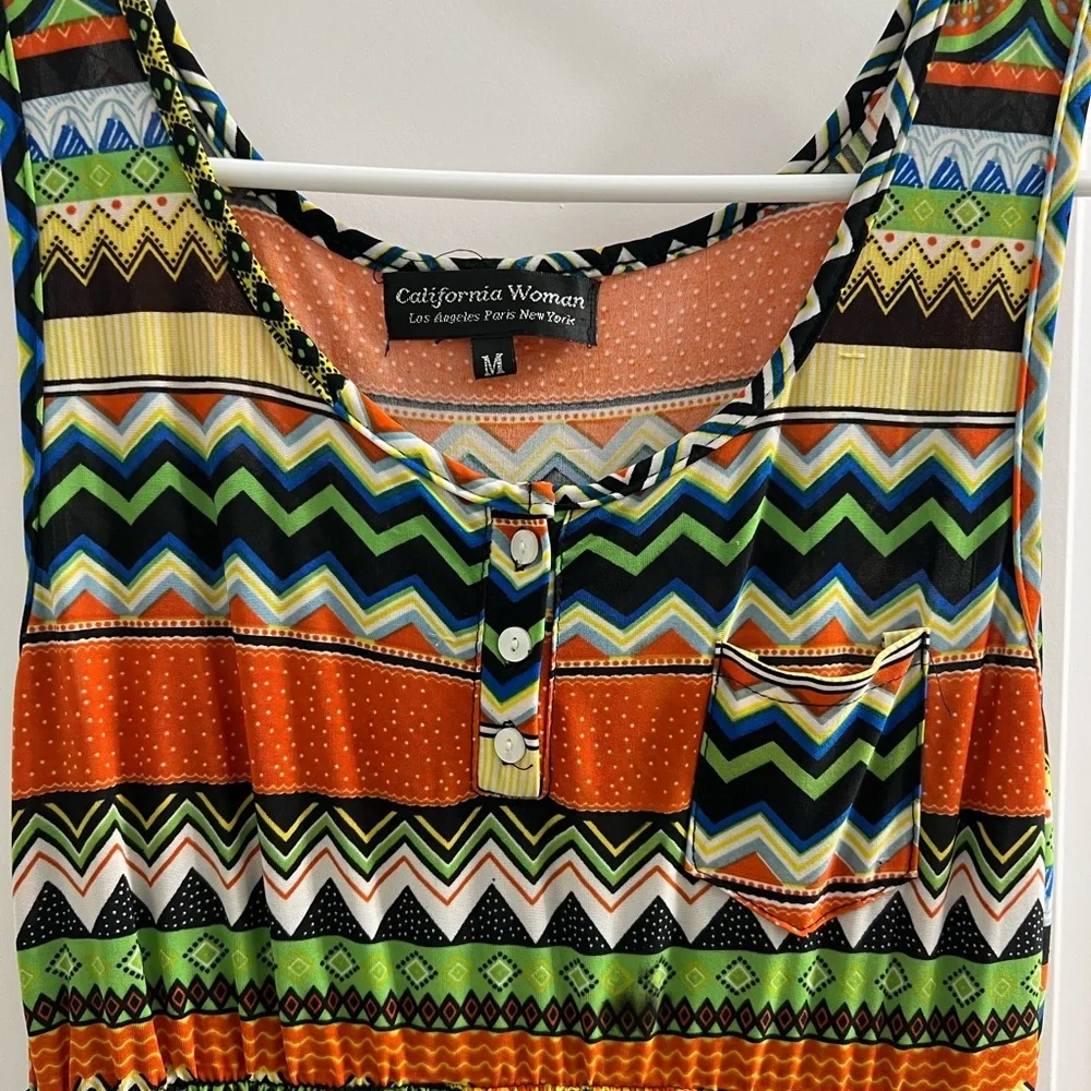 California Woman Maxi Dress Aztec size M - Picture 4 of 7